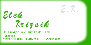 elek krizsik business card